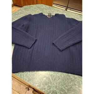 Giorgiolini 100% Wool Sweater Crew Neck Long Sleeve Blue Made In Italy Sz S Read